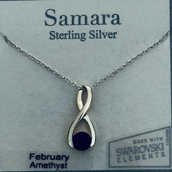 Samara Jewelry - Sterling Silver Necklace with Amethyst Pendant